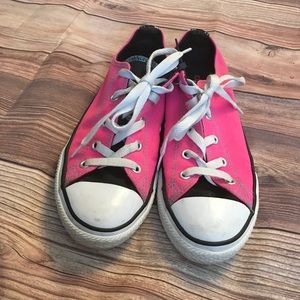 Youth size 3 converse hot pink double tongue